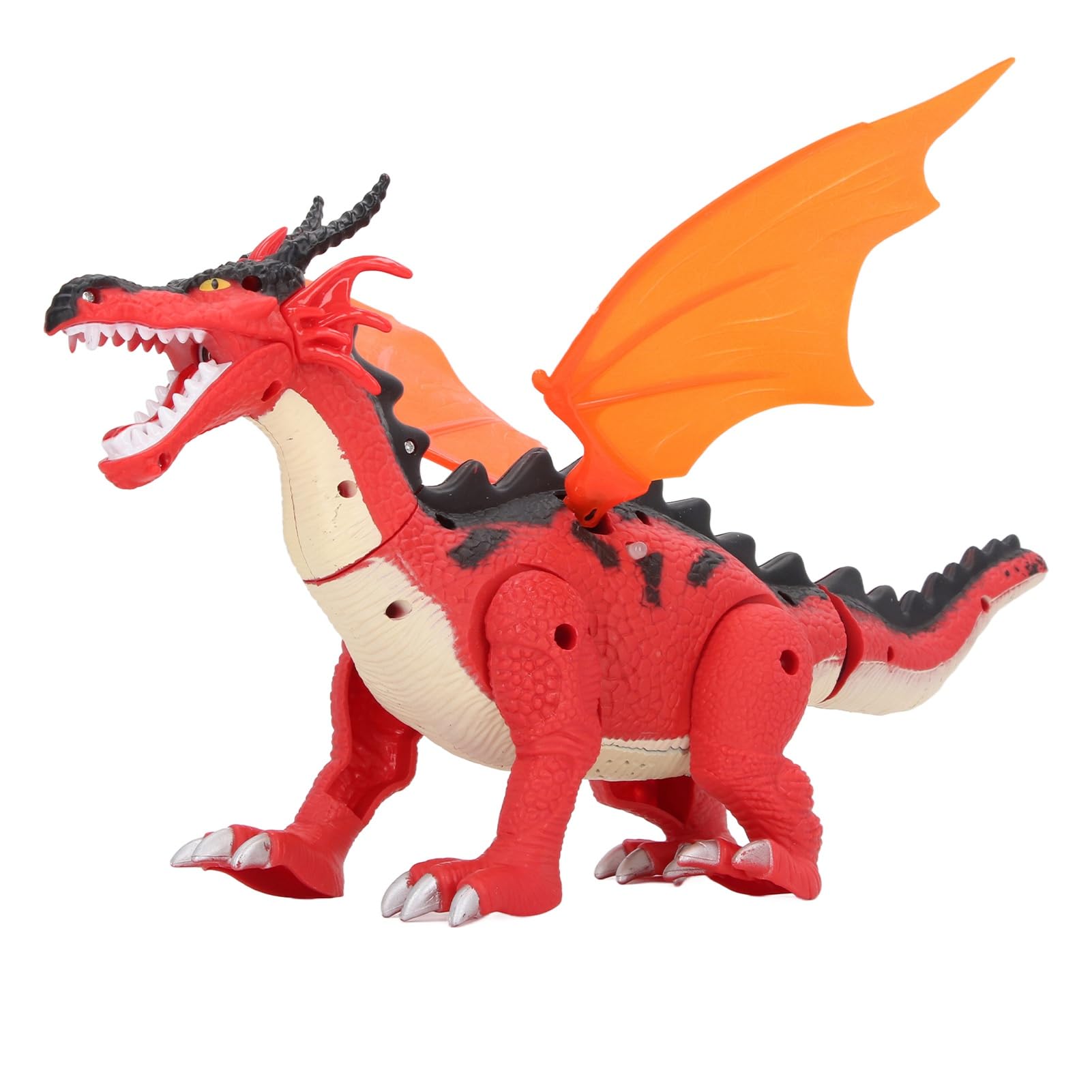 – Electric Walking Dinosaur Toy Kid Home Funny Sound Light Dragon Toy with Simulated Flame Spray (Red)