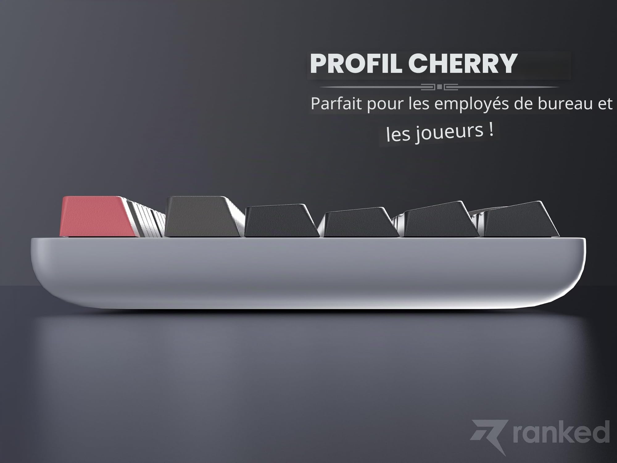 Ranked Set de Touches Vierges | 1.4 mm Thick PBT | Profil Cherry pour Clavier Mécaniques (Dolch, 139 Touches)