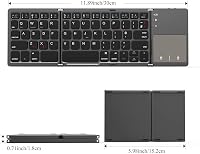 seenda Összehajtható Bluetooth Billentyűzet Érintőpaddal - 2 az 1-ben (Bluetooth + USB) Újratölthető AZERTY Hordozható Billentyűzet PC/Table 4