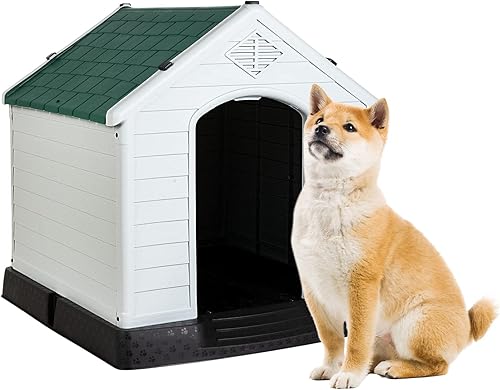 Vista 12 de BestPet Casa para perros para interiores y exteriores, con aislamiento, de plástico duradero, para perros pequeños, medianos y grandes, resistente a