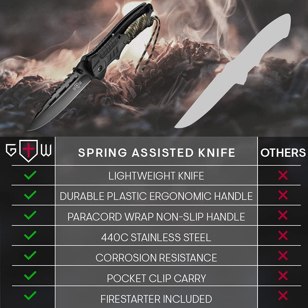 Buy Pocket Knife Tactical Folding Knife Spring Assisted Knife with