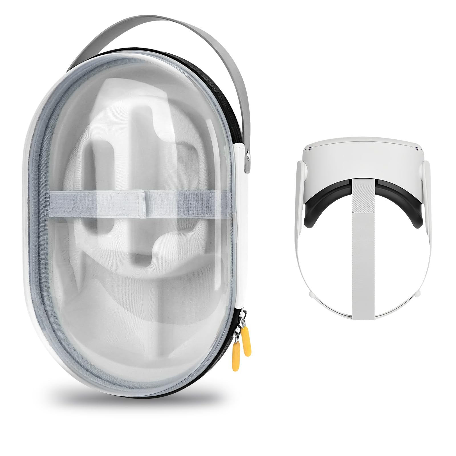 Geekria Shield Custodia Rigida da Trasporto Compatibile con Appl, Custodia da Trasporto Protegge Gear e Accessori VR, Resistente a Cadute e Graffi (Trasparente)