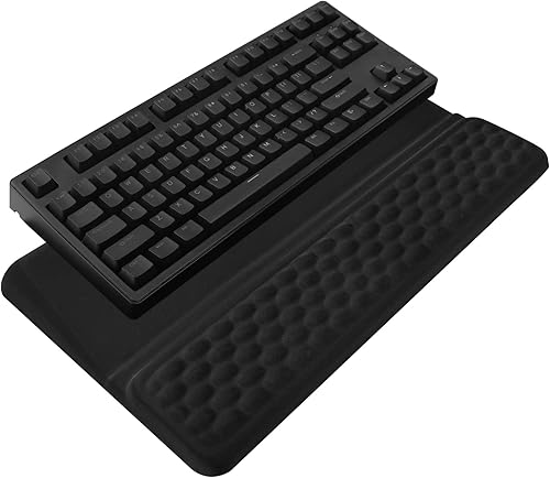 Soporte para teclado de computadora con reposamuñecas, soporte ergonómico inclinado para teclado - Elevador de teclado con almohadilla para muñeca -