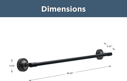 Miniatura 5 de Franklin Brass Voisin - Toallero de 24 pulgadas para baño, toallero negro mate para baño, toallero de pared para baño, soporte para toallas de