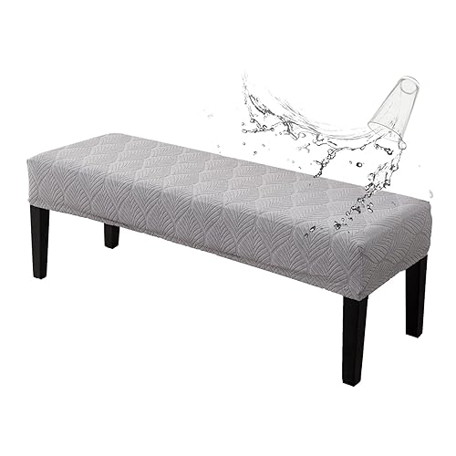 Genina Waterproof Dining Room Bench Covers, Stretch Jacquard Bench Seat