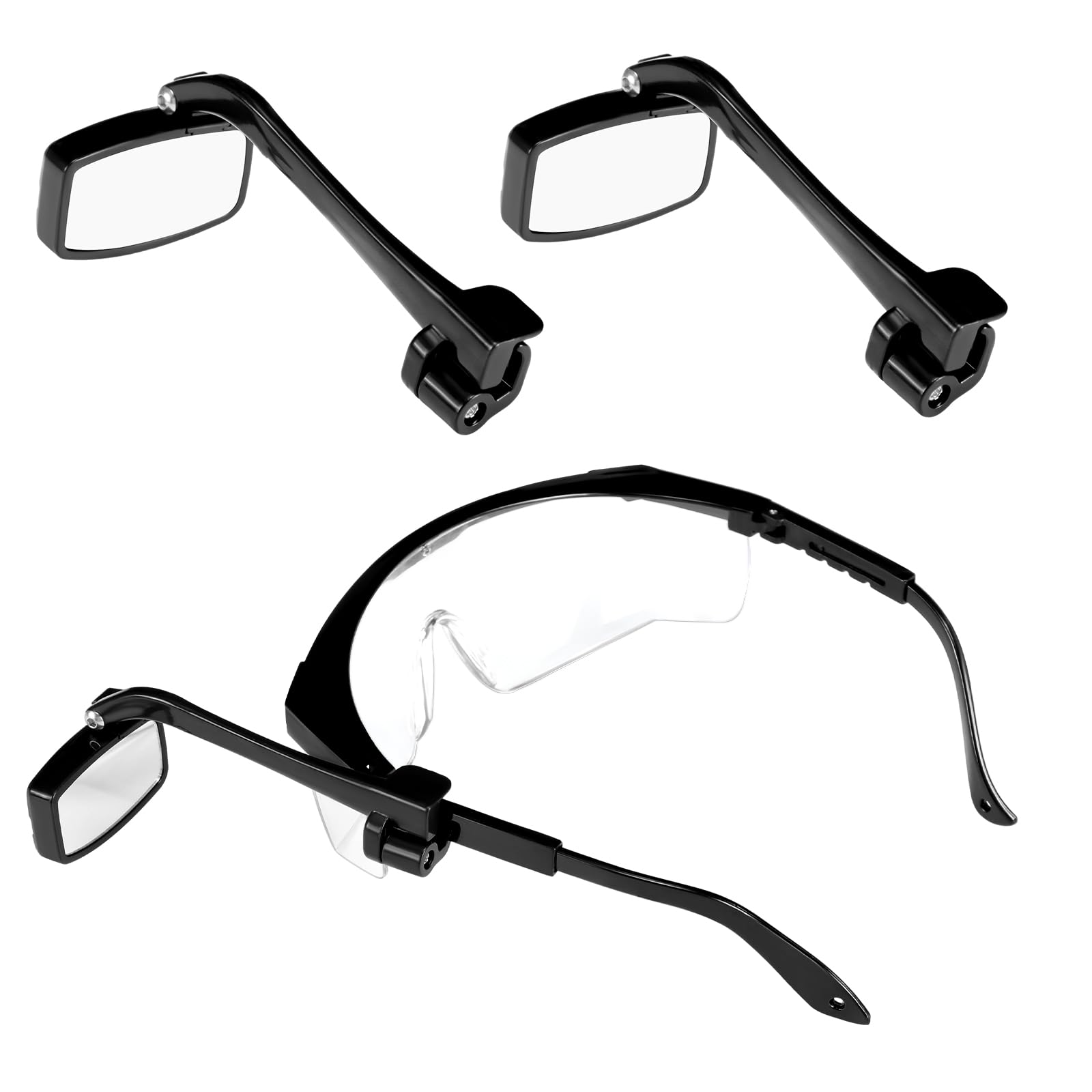 2 Pack Bike Eyeglass Mirror for Cycling Helmet Glasses Rear View