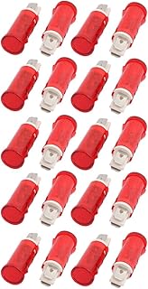 Aexit 10Pcs AC Lighting fixtures and controls 220V MDX-14A Bulb Round Head Plastic Indicator Pilot Light Signal Lamp