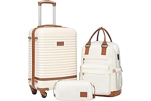Equipaje de viaje: Juego de 3 maletas de viaje resistente, ligero y con cerradura TSA