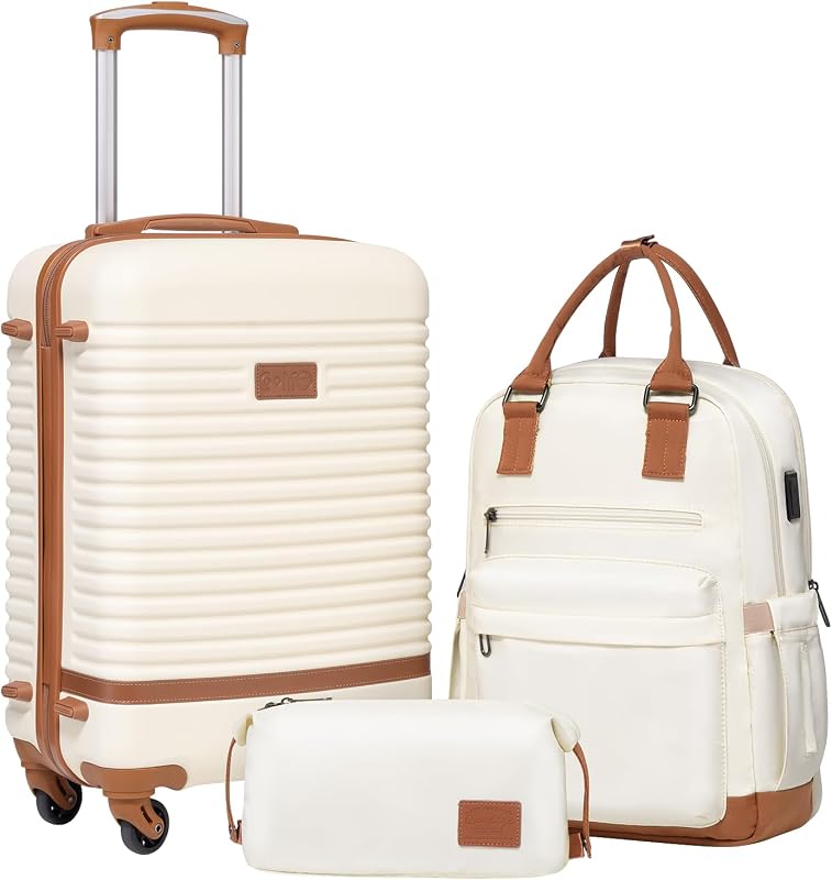 Luggage Set Carry On Suitcase,3 piece, White(BP/TB/20)
