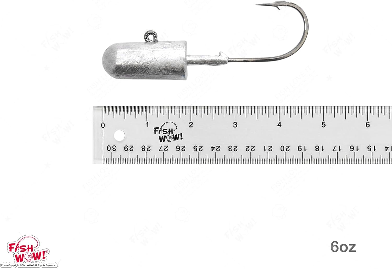 4pcs 2-Color Fish WOW!® 6oz Glow Bullet Jighead Plain Jig Head Bait Weighted swimbait Spin Fish unpainted Jig Heads for Saltwater with 32786 MUSTAD 10/0 Hook 2X Strong Black Nickel Hook