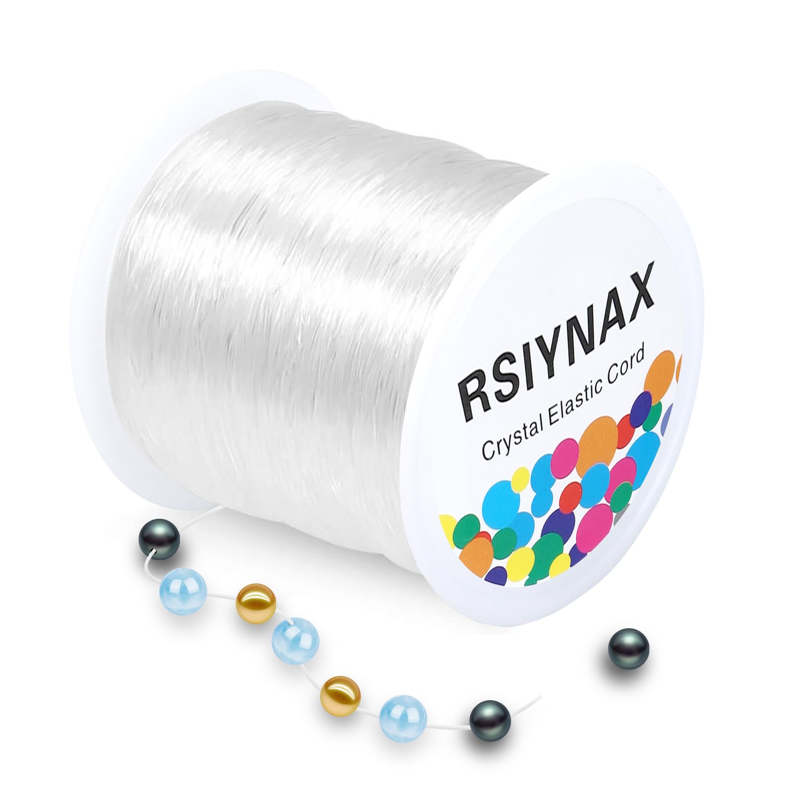 1mm Rsiynax Elastic Bracelet String, Necklace String, Elastic String for Bracelets, Jewelry Making and Beading Crafts 100m