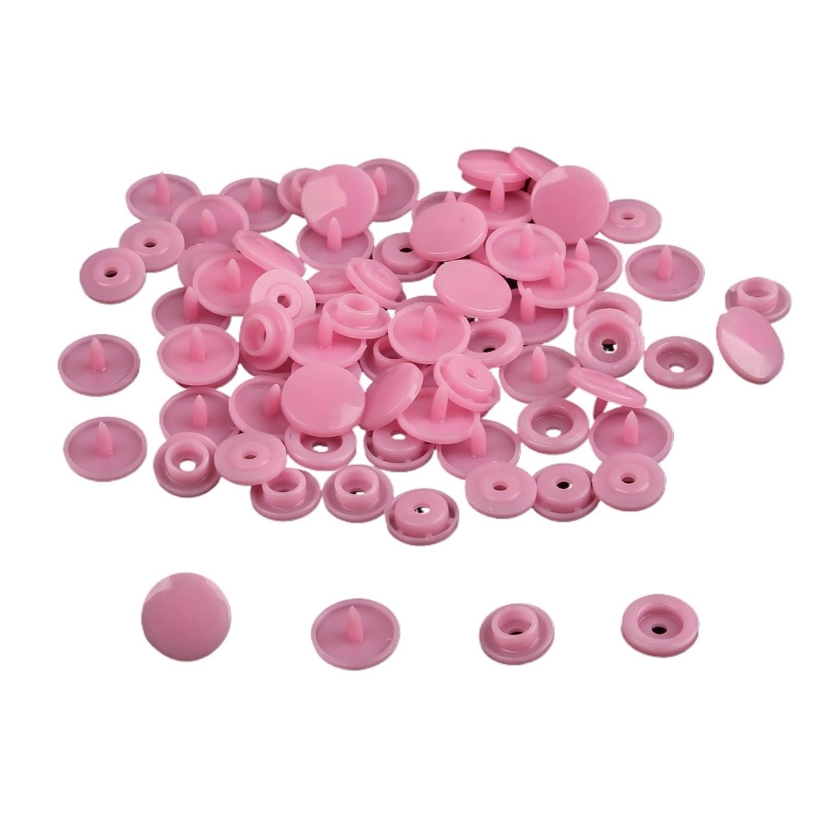 T5 Plastic Snap Buttons 400 Sets Poppers Nylon Kit for Baby Dolls Clothes Sewing Accessories(Pink)