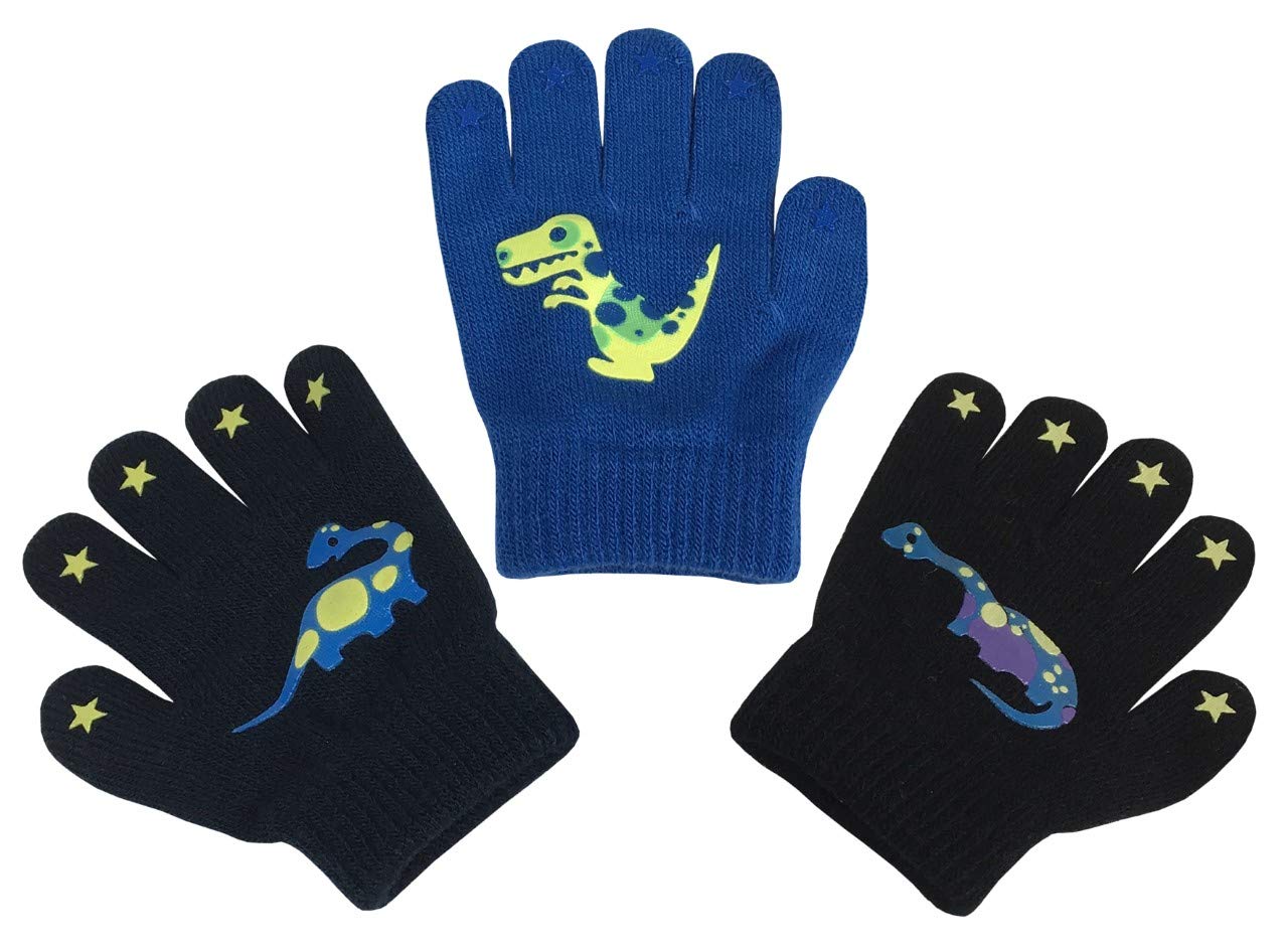 N'Ice Caps Kids Magic Stretch Gloves Mitten 3 Pairs Toddler Winter