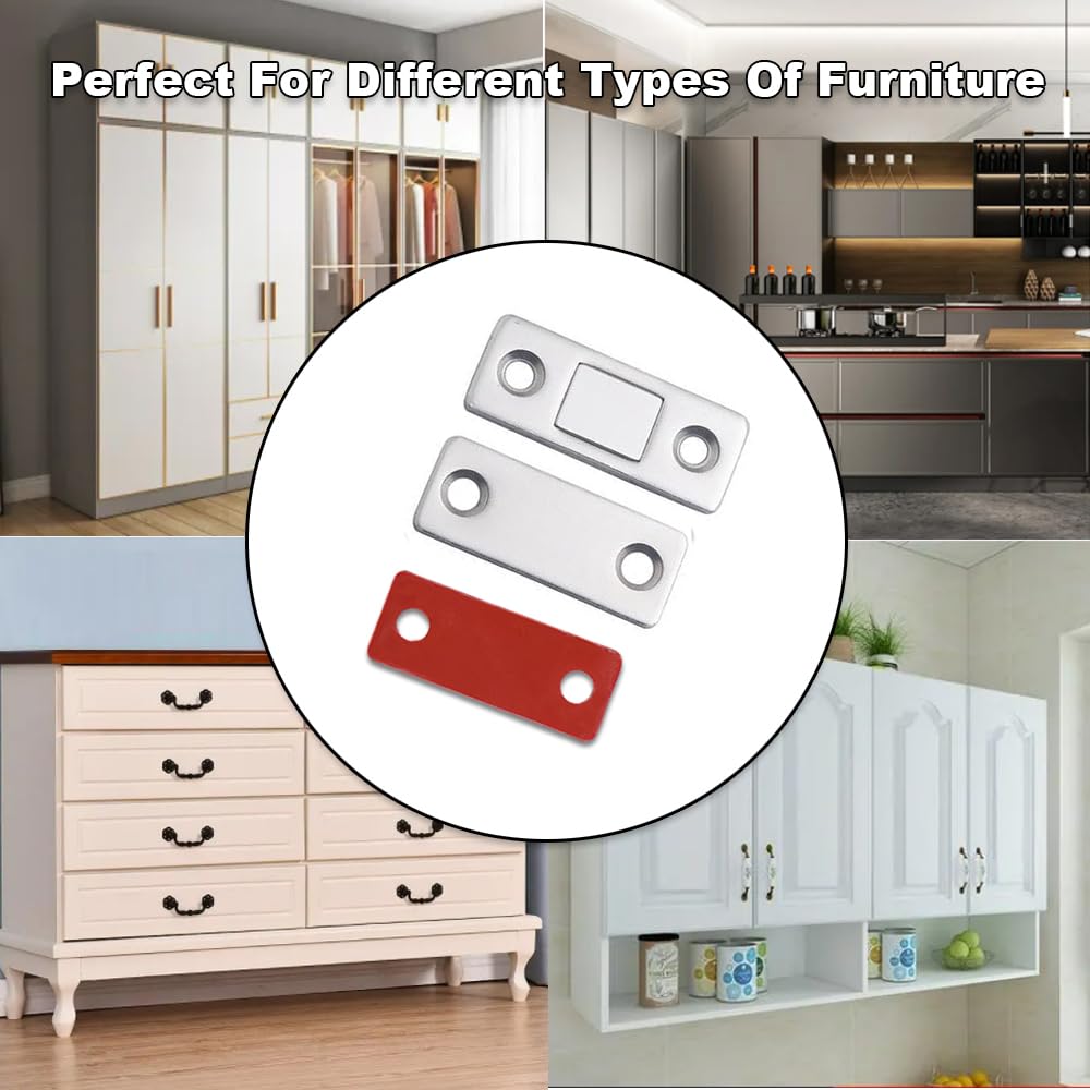 Chiusure Magnetiche Per Ante 8 Pz | Calamite Porta Ultra Sottili | Per Mobili Cucina E Armadi | Kit Completo - Foto 2