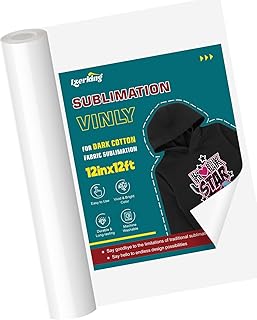 Lzerking Sublimation Htv for Dark Fabric 12in x 12ft Matte Sublimation Vinyl for Cotton