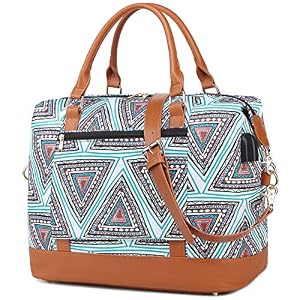 A AM SeaBlue Damen Reisetasche Carry-on Frauen Weekender Wasserdicht Reise Duffel Tragetasche Wochenende über Nacht Schultertaschen Handgepäck Mit PU-Lederriemen A AM SeaBlue Damen Reisetasche Carry-on Frauen Weekender Wasserdicht Reise Duffel Tragetasche Wochenende über Nacht Schultertaschen Handgepäck Mit PU-Lederriemen