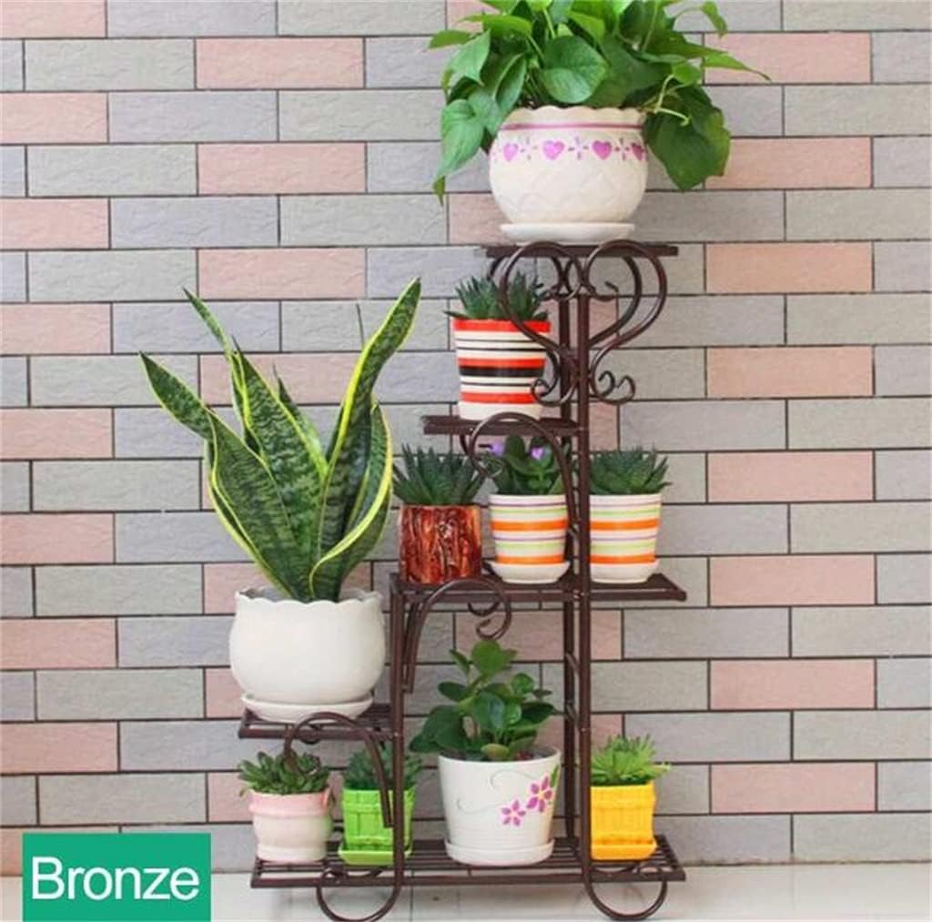 Balcony Flower Pot Shelf Multi-layer Indoor Living Room Rack Pot Rack Five-layer Plant Stand(Bronze)