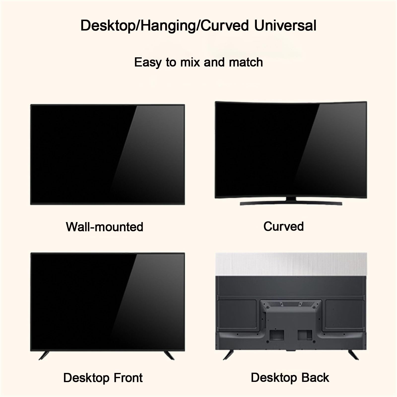Tv Abdeckung Halb-Wrap Rückseite Atmungsaktiv Tv Bildschirm Staubschutzhülle Druck Tv Hülle für Wohnbereich Schlafzimmer Dekoration(65in(150 * 90cm),D)