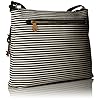 Fossil Women's Kinley Fabric Large Crossbody Purse Handbag, Black Stripe (Model: ZB7227080)