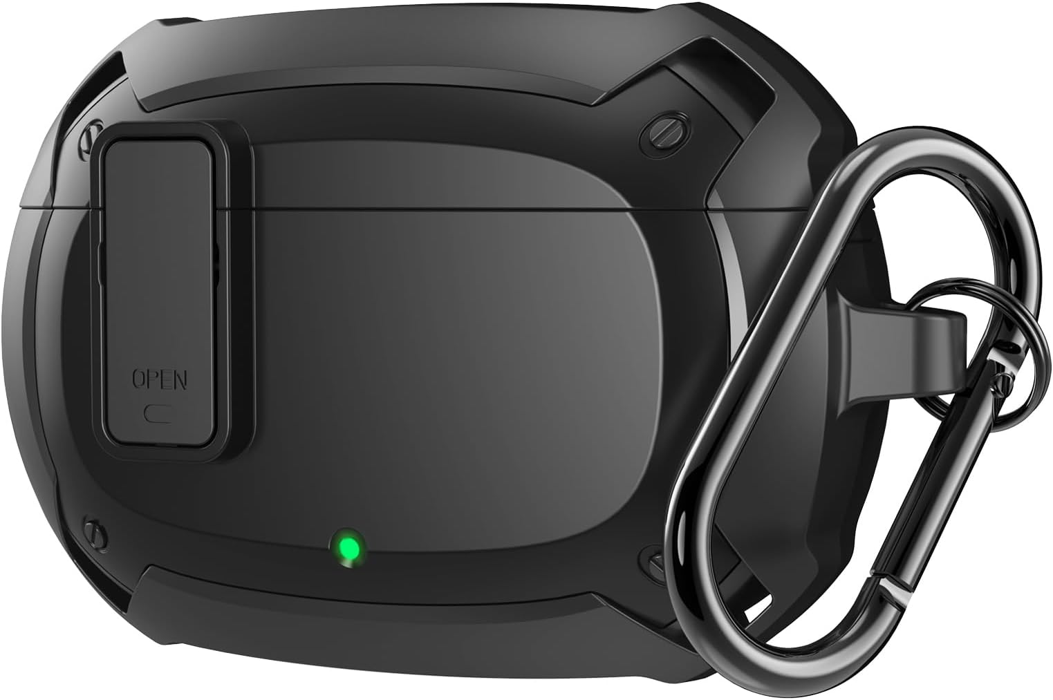Beats Studio Buds Case Cover 2021, Secure Lock Hard Rugged Cool Shockproof Protective for Wireless Earbuds Accessories with Keychain Carabiner Men Women, Black