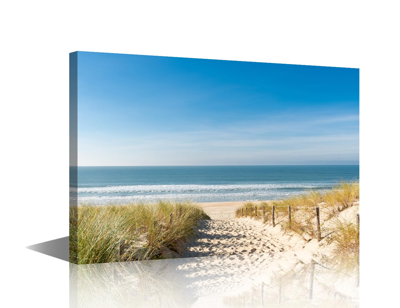 TISHIRON Dunes Wall Art for Living Room Beach Scene Wall Decor Seascape Framed Wall Painting Canvas Prints Pictures House Decoration for Bedroom Modern Artwork Office Wall Art, 18x12in — image 1