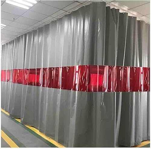 JvFbjLF Welding Screens With Red Transparent Windows, Workshop Blankets, Industrial Welding Curtains - Flame Retardant - Heat Insulating - Divides Work Area(5X3 M/16.4x9.8 ft)