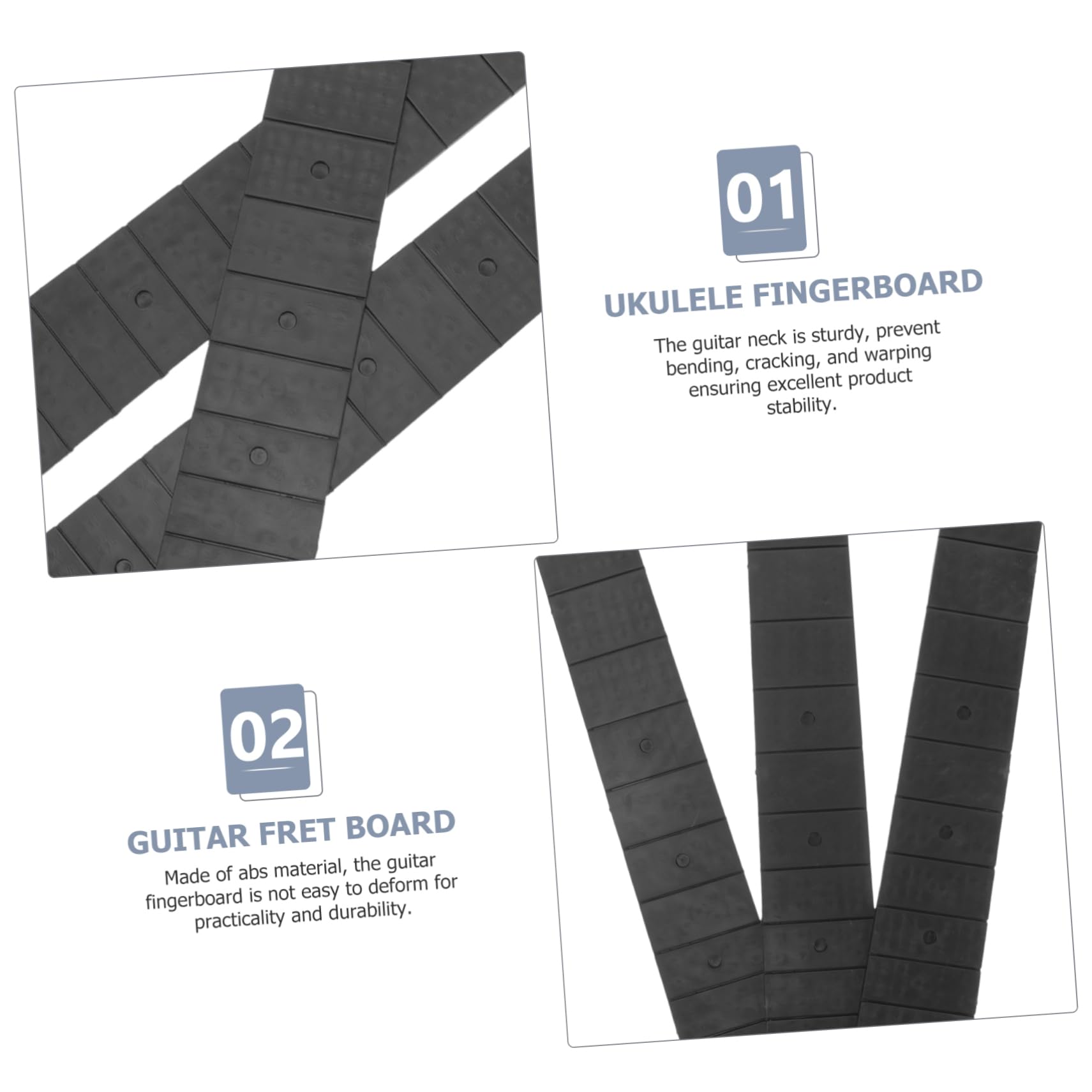 NULYLU 3pcs Guitar Fretboard Folk Guitar Fingerboard Replacement Guitar Neck Guitar Replacement Neck Folk Guitar Neck Replacement Guitar Neck Headless Replacement Guitar Fingerboard