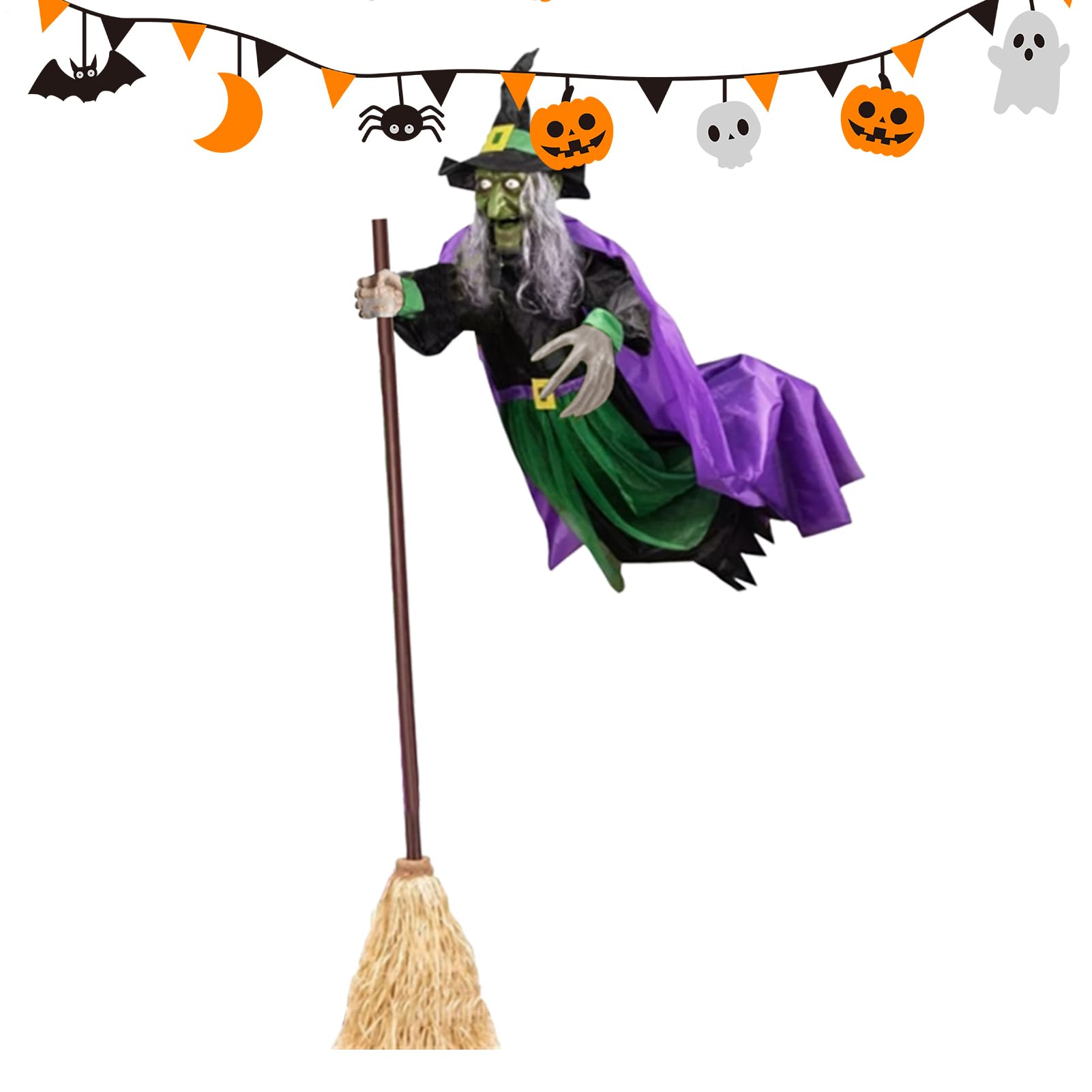 Sorcière volante Halloween de qualité supérieure pour jardins