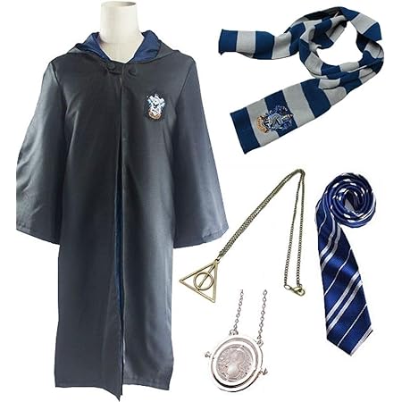 Amazon Entregando Amor E Paz ハリーポッター 衣装 Lサイズ ローブ マフラー ネクタイ アクセサリー２種 5点セット 男女共用 L レイブンクロー コスプレ 仮装 通販