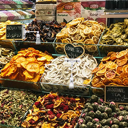 Sign Paper Card,25 Pieces Display Price Table Tag Promotion Clips Plastic Merchandise Rotatable Pop Clip Sign Holder Stand, Swivel Price Clips Clothing Rack Signs Tag Clothing Rack Signs #TOP3