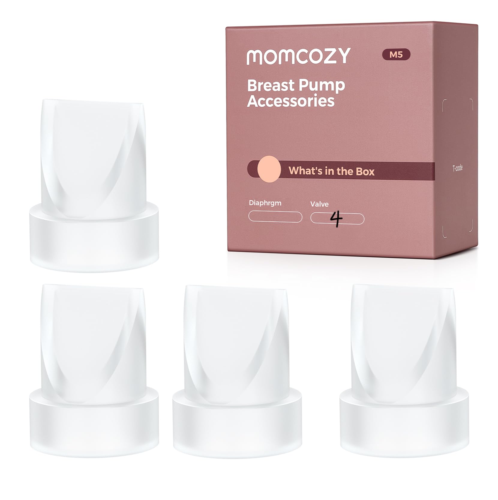 Momcozy M5 Entenschnabelventile, 4 Stück, Ersatzteile für Milchpumpe M5