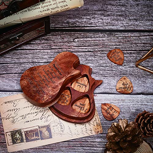 SUPERDANT Boîte de médiators en Bois en Forme de Guitare avec thème d’amour avec 6 médiators en Bois triangulaires pour… - Les Beatles, Paul McCartney, John Lennon, RIngo Starr, George Harrison SUPERDANT Boîte de médiators en Bois en Forme de Guitare avec thème d'amour avec 6 médiators en Bois triangulaires pour… – Image 5
