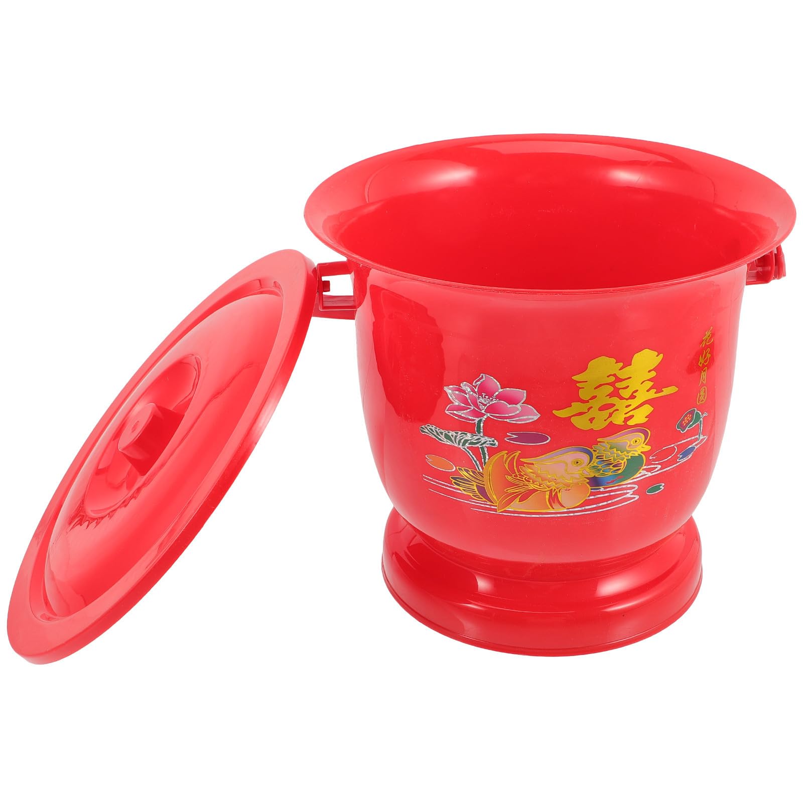 DEEPCRAFF Old People Spittoon Plastic Chamber Pot with Lid Lightweight Portable Pot for Home Use and Elderly Care