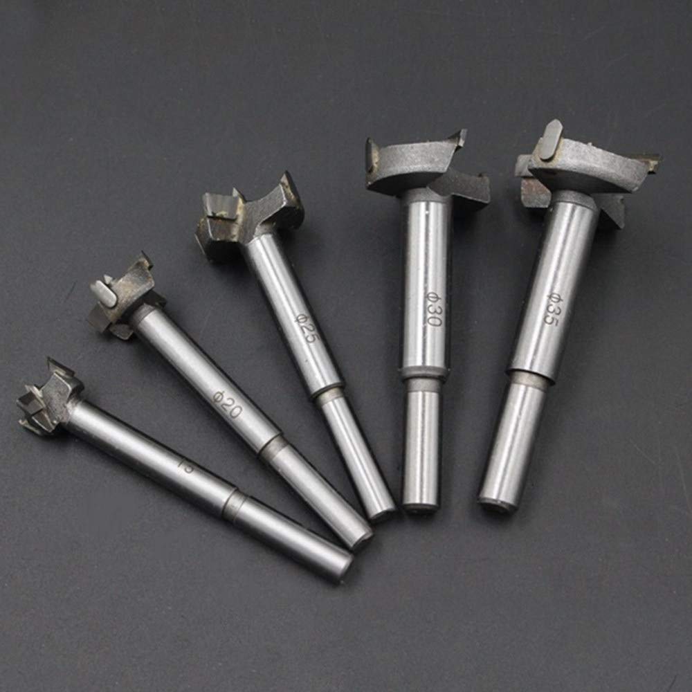 Broca de carburo cementado con Cortador de Agujeros para carpintería, Juego debrocas de 15-35 mm,Brocas Planas para Madera, 5 Piezas/Juego