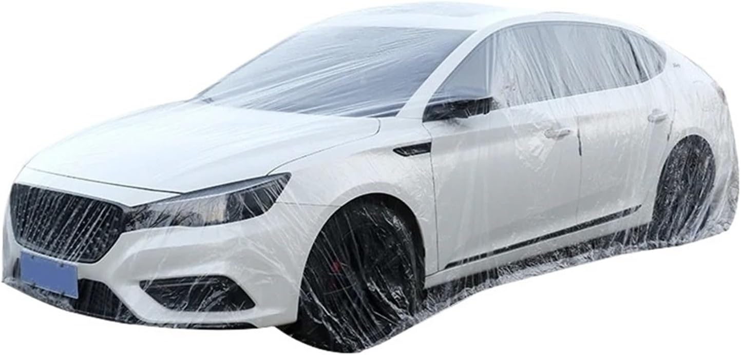 Disposable Transparent Car Clothing Cover Dustproof Rainproof Transparent Car Cover Car Cover(Small)