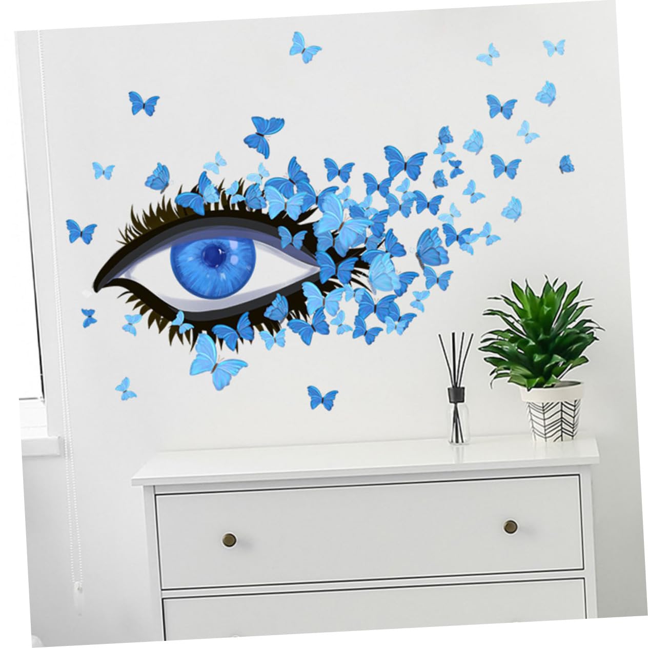 SHINEOFI 3 Set Adesivi Murali Adesivo Per Camera Autoadesivo Farfalla Decorazioni Arredamento Casa Adesivo Da Parete Per La Casa Decalcomania Della Parete Del Soggiorno Pvc Blu 2 Pezzi*3