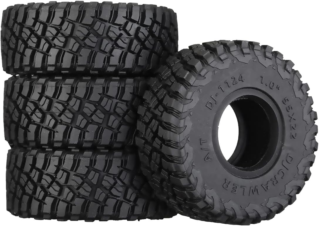 Amazon.com: DJCRAWLER 4PCS 1/24 1 inch All Terrain Rainforest Butyl ...