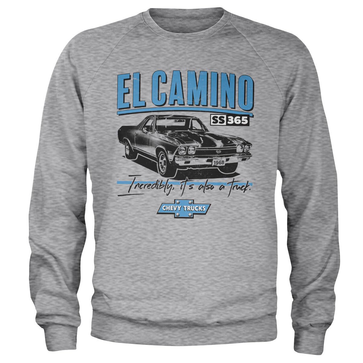 Chevrolet Unisex Heather Grey Officially Licensed Chevy El Camino Ss365 Sweatshirt (Heather Grey), Medium