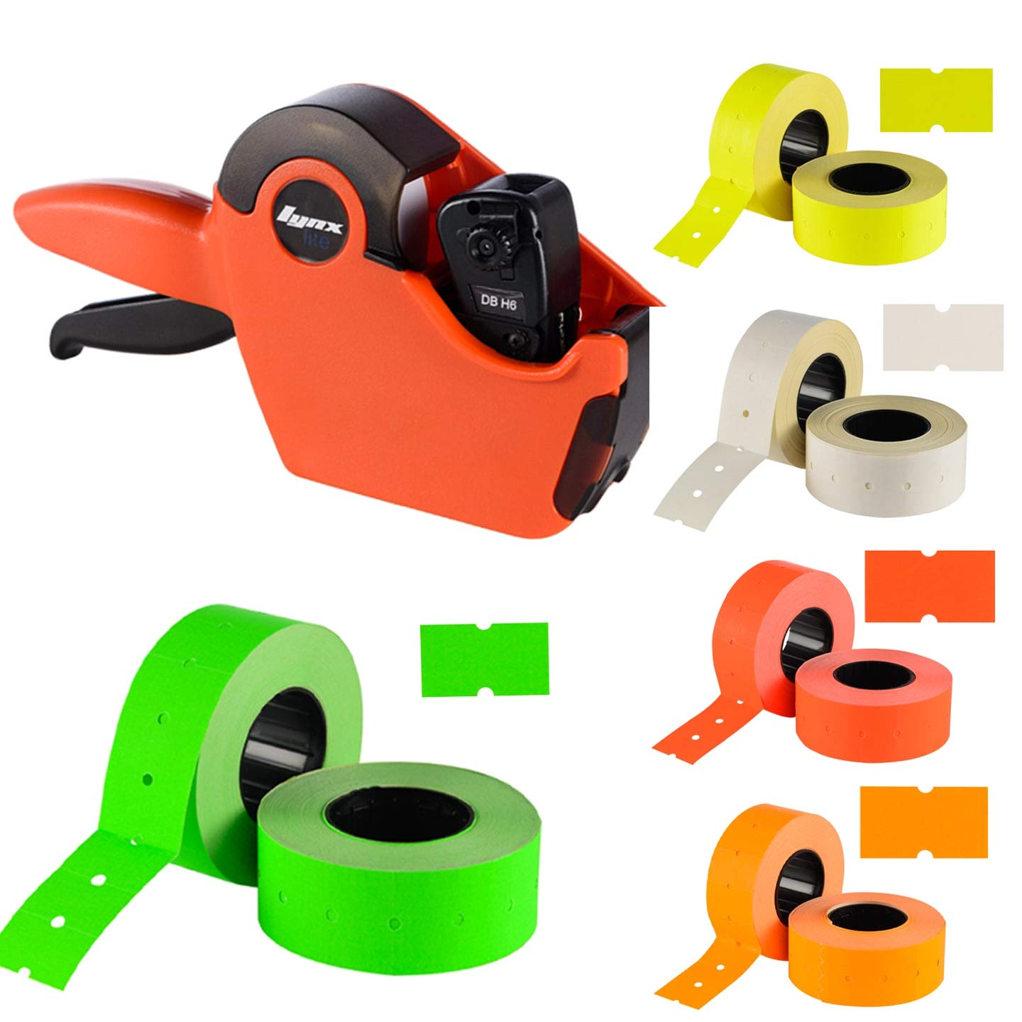 CT1 Price Gun Labels Size 21MM X 12MM Retail Shop Tags, Color Fluorescent Yellow, Red, Green, Orange White, Packs of 1, 5, 10, 20, 50 Rolls (20 Roll Or 20000 Label (Pink), 21MM X 12MM)