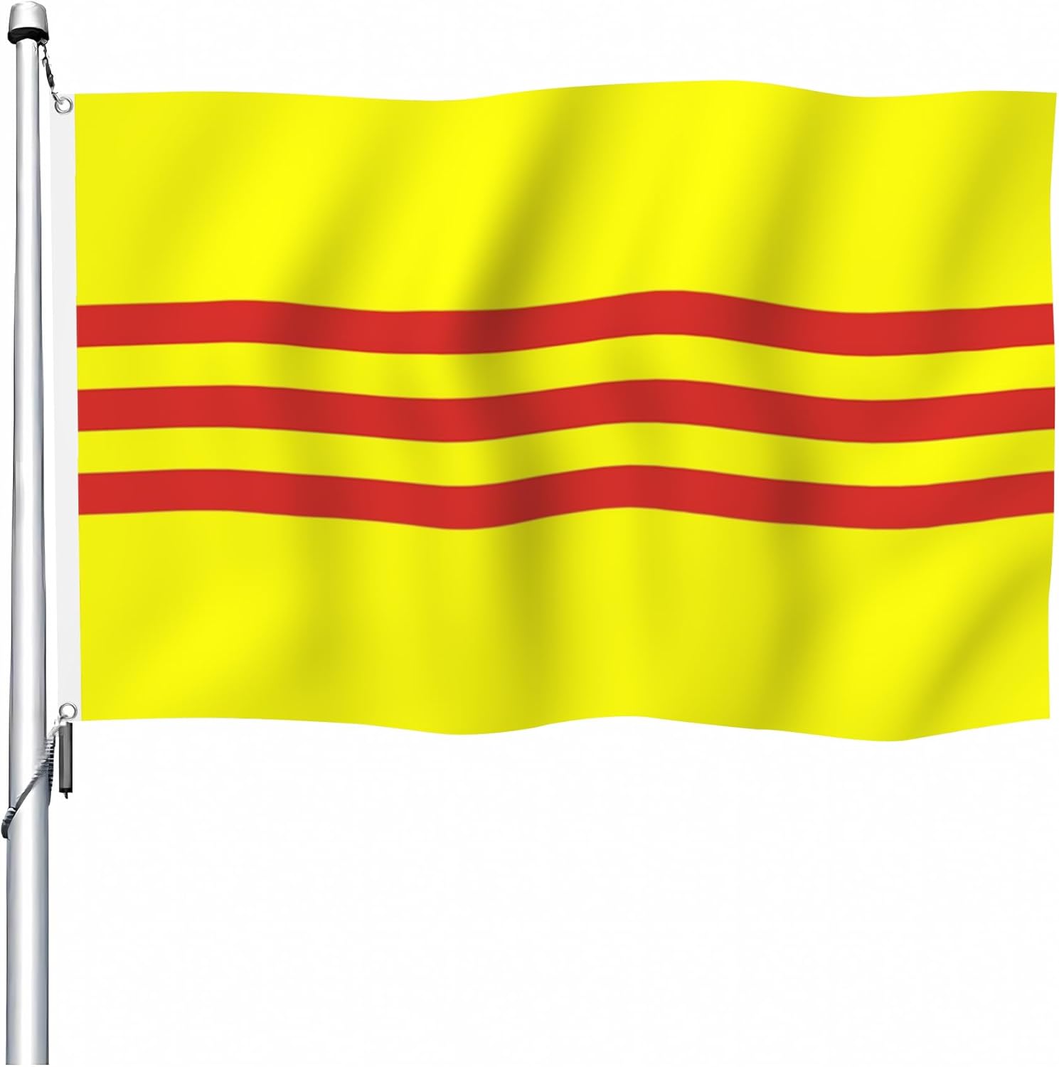 YongFoto South Vietnam Flag 3x5ft Double Sided South Vietnamese Flags Banner for Outdoor Celebrations Home Garden Porch Party Decoration Flags with 2 Sturdy Grommets Precision Machine Stitched