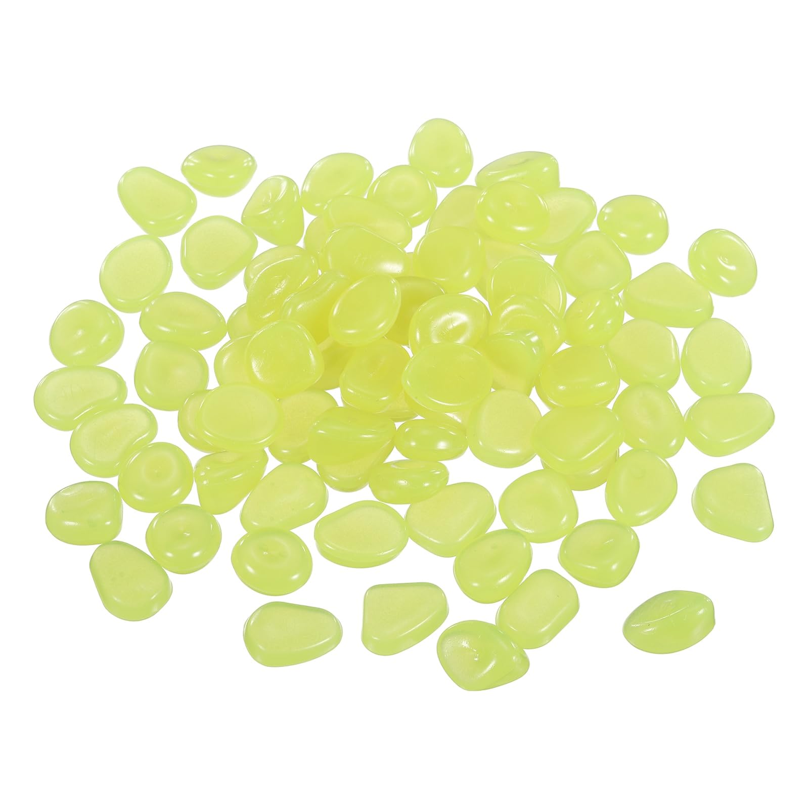 YELARXI Glow in the Dark Stones, Luminous Pebbles Stones Glowing Rocks Decorative Light Up Pebbles 200 Pcs & Yellow -Fitting for (Fish Tank/Outdoor Garden Decor/Yard/Walkway) โ image 1