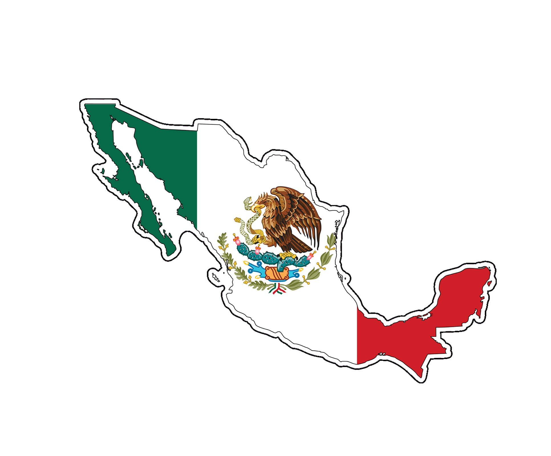 Autocollant vinyle drapeau mexicain haute résistance pour pare-chocs