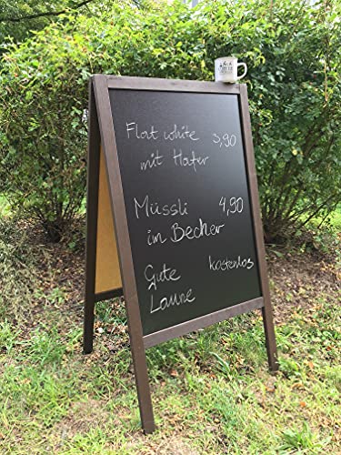 IL SETTE Aufsteller A-Board Kreidetafel Werbeaufsteller Kundenstopper Gehweg Passantenstopper Holz (braun) Cover