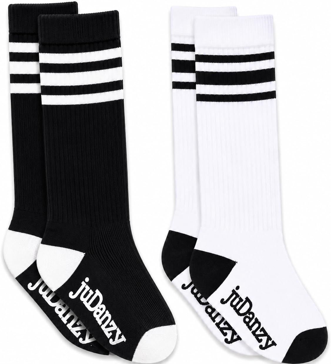 juDanzy Knee High Team Color Tube Socks for Toddler and Youth Boys and Girls (2 Pack)