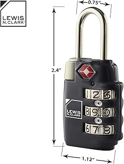 Lewis N. Clark Travel Sentry TSA-Approved Luggage Lock, Large 3 Dial Combination with Easy Read Dials - Green