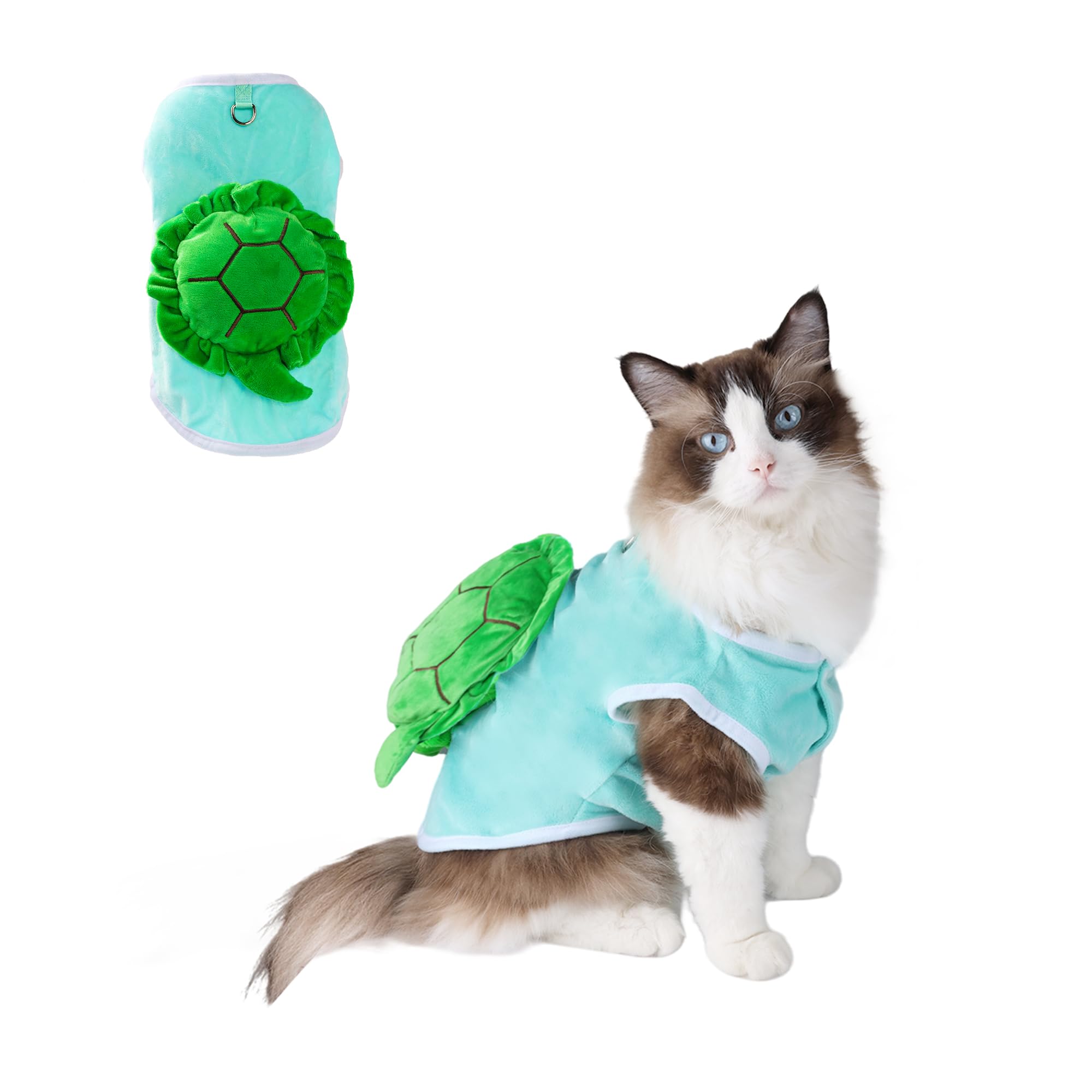 NACOCO Halloween Dog Turtle Costume - Pet Christmas Cosplay Clothes Puppy Funny Winter Warm with D-Ring Soft Coat Outfit Apparel Vest for Small Medium