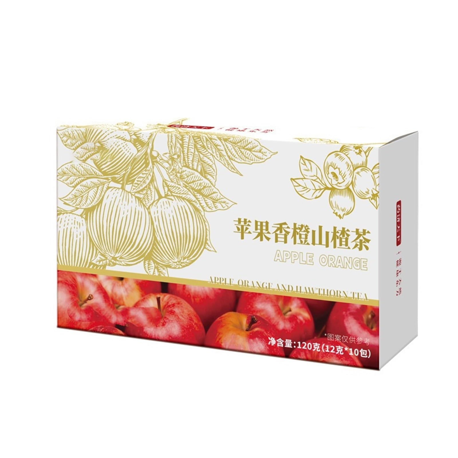 Herbata jabłkowa, pomarańczowa i głogowa 120 g Torebki na herbatę owocową - Słodko-kwaśny smak - Idealna do napojów biurowych(2pcs)