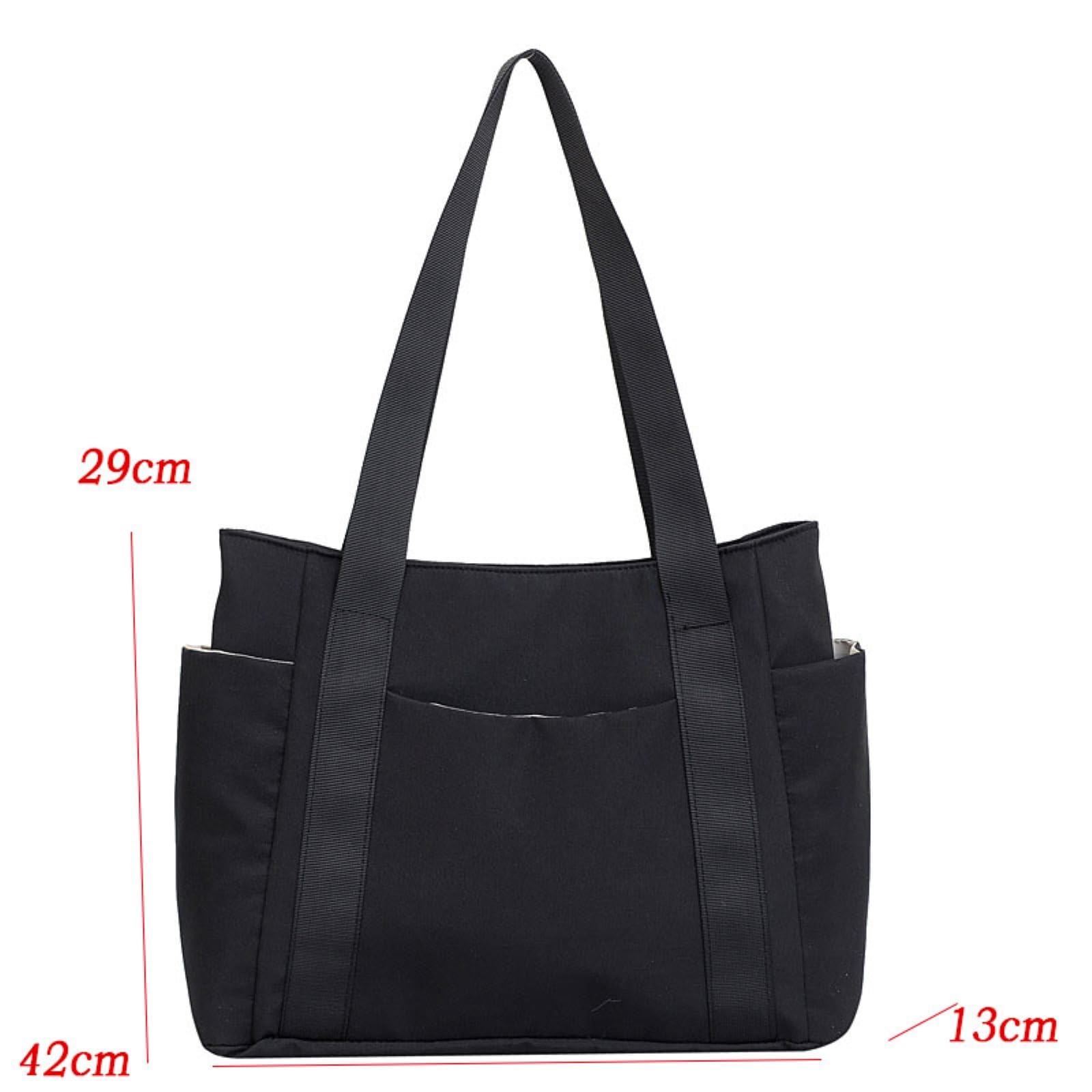 Damentaschen Frauen Nylon Pendler Schulter Handtasche, Große Kapazität Urlaub Handtasche-White