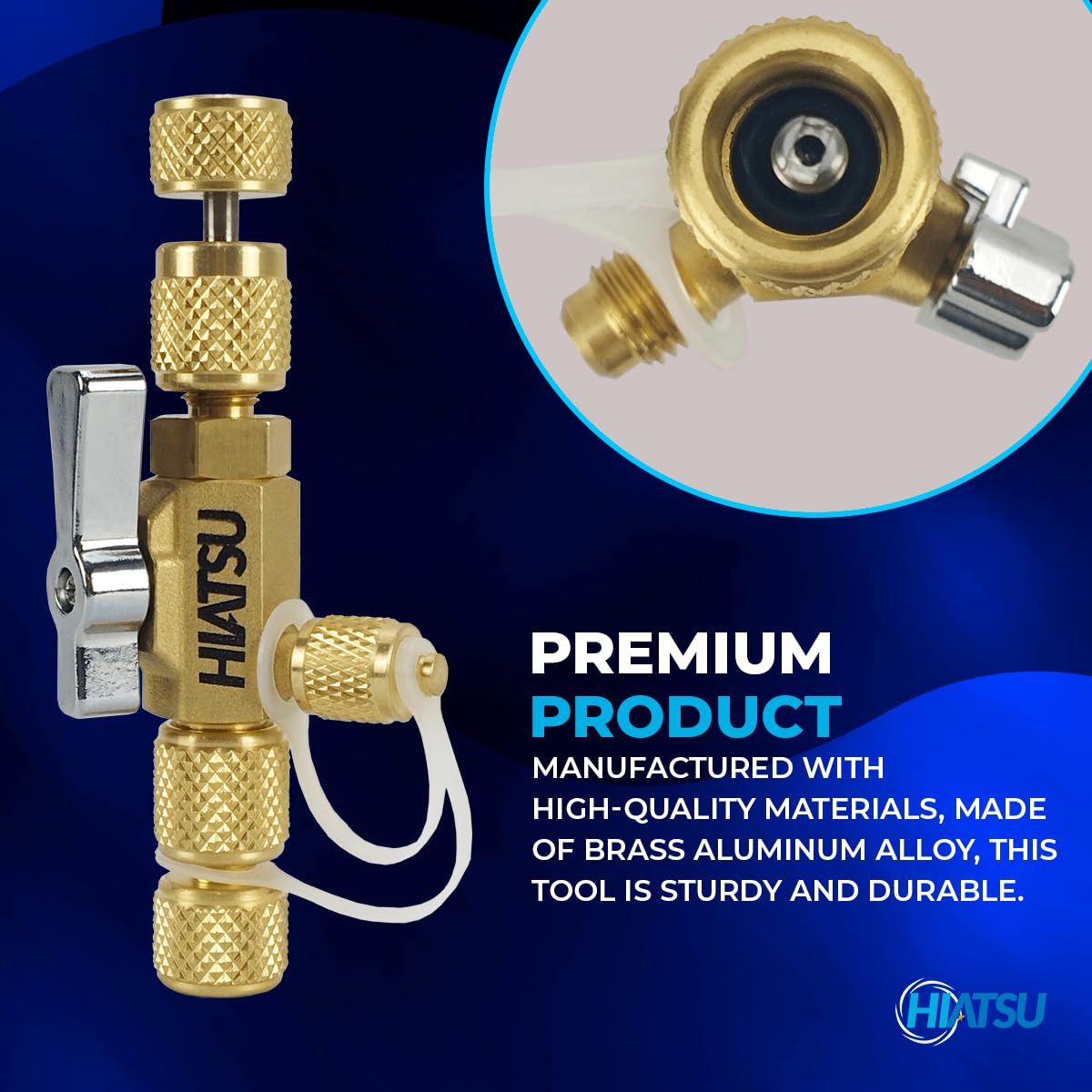 Schrader VCRH-1 Hiatsu 1/4 Zoll Kernentfernerventil mit 5/16 Zoll SAE-Adapterwerkzeug für verlustfreie Gasverlustfreie Kerninstallation und Ersatz in HVAC-Systemen R22 R32 R404A R407C R410A R600