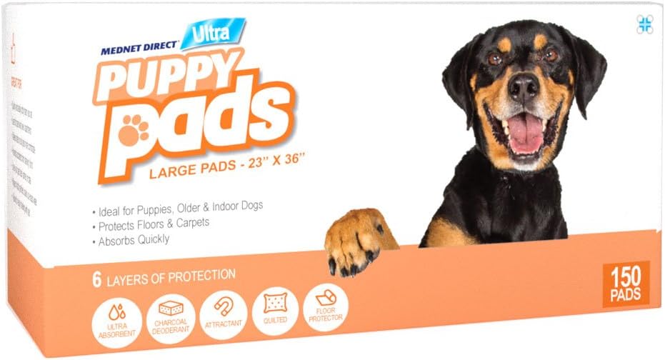 6 Layer Dog Training and Puppy Pads for Pets with Deodorant and Attractant Large 23 x 36, 150 Count